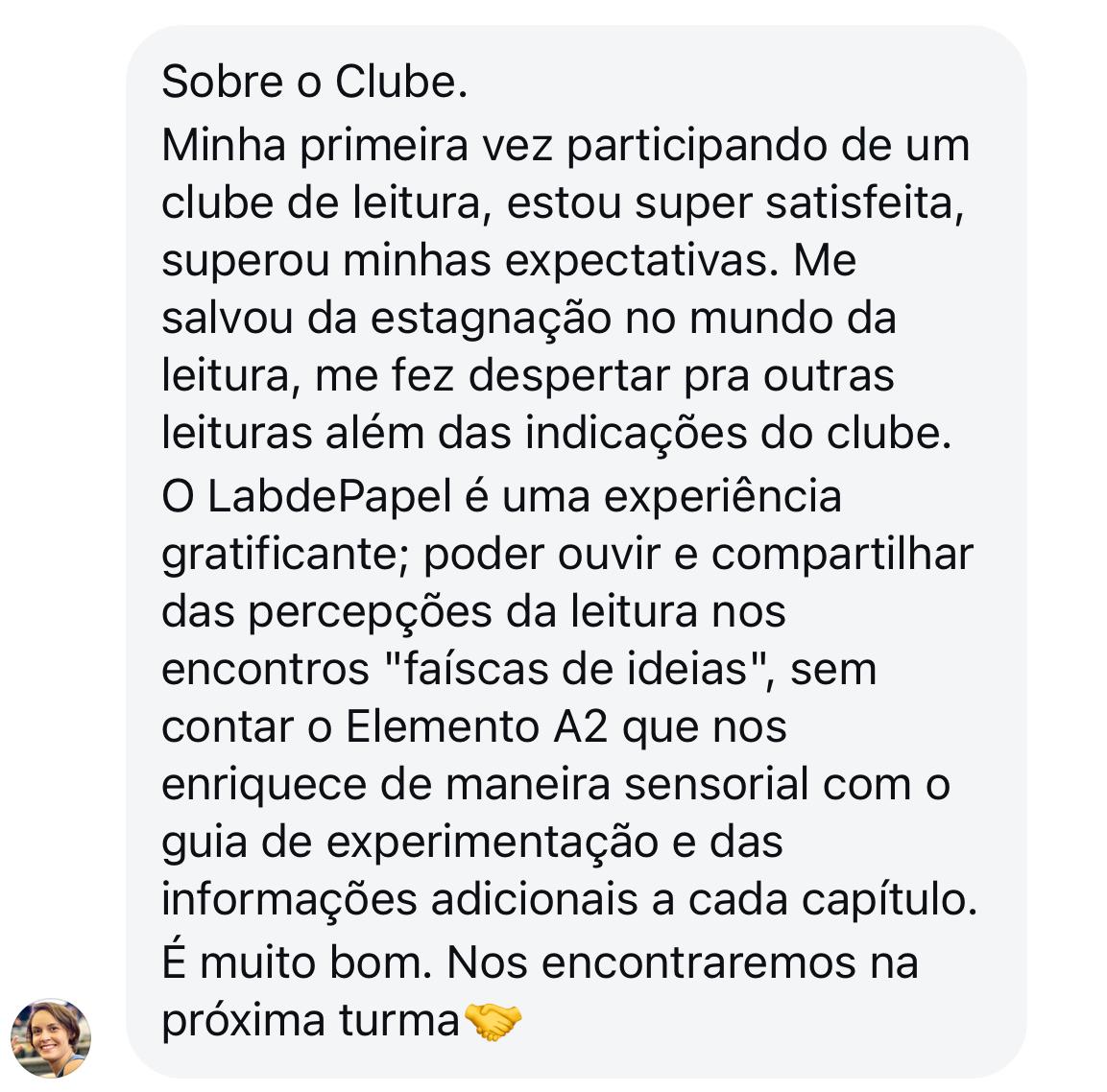 Depoimento de aluno do Laboratório de Papel